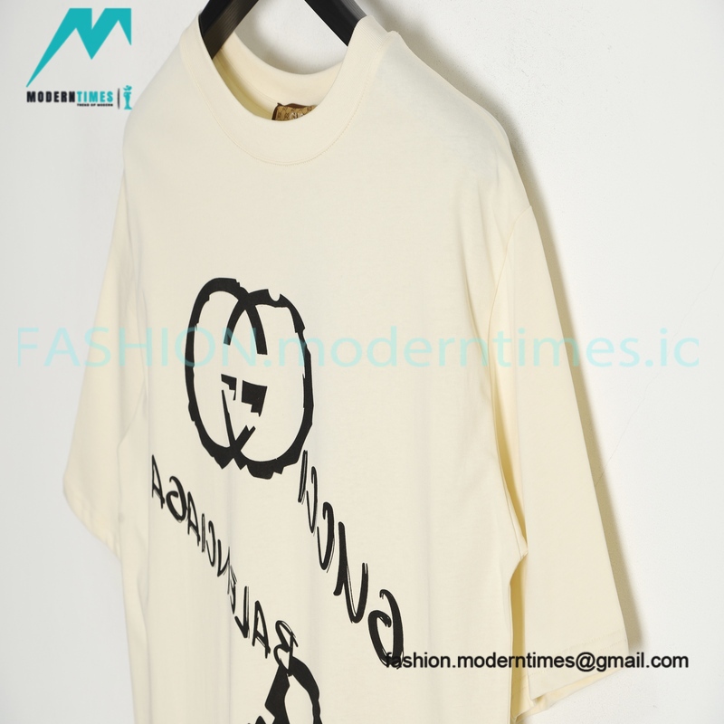 Gucci - Balenciaga Double G-B Print Short Sleeve T-shirt Gucci - Balenciaga Double G-B Print Short Sleeve T-shirt